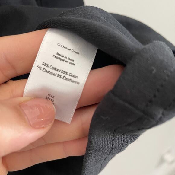 Coldwater Creek Skirt Women 3X Black Midi Lagenlook Stretch Pockets Office Knit - Picture 4 of 6